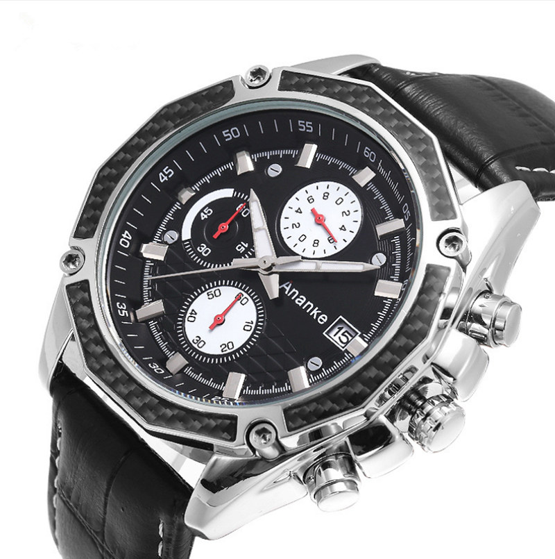 Luxury 43mm Mens Quartz Watches Man Sport Wristwatch High Fashion Leather Strap Watch Box Packing AN2189, Black
Luxury 43mm Mens Quartz Watches Man Sport Wristwatch High Fashion Leather Strap Watch Box Packing AN2189, Black