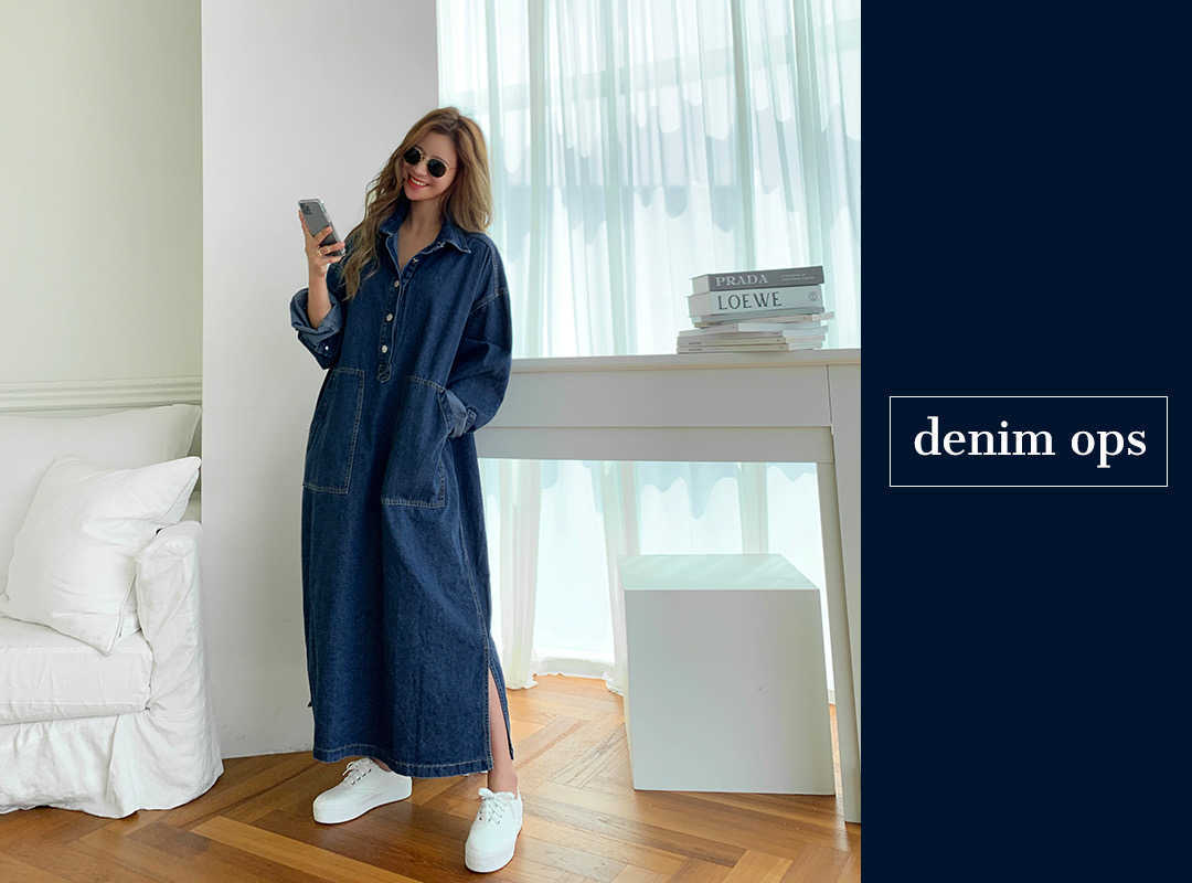 Denim Dres's Spring Clothing Full Sleeve Turn-Down Collar Jeans es Casual Loose Female Street Wear Robe 210623
