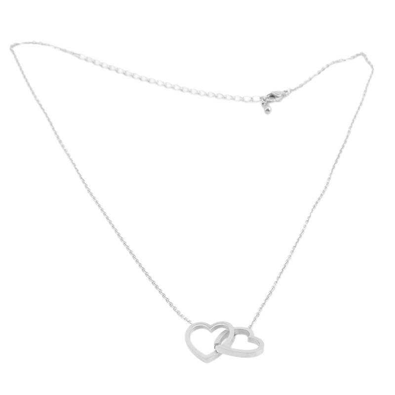 Pendant Necklaces Stainless Steel Necklace For Women Man Hollow Double Heart Rose Gold Choker Engagement Jewelry, Silver
Pendant Necklaces Stainless Steel Necklace For Women Man Hollow Double Heart Rose Gold Choker Engagement Jewelry, Silver