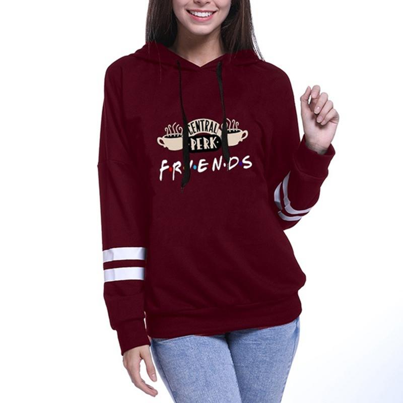 Women's Hoodies & Sweatshirts Women Friends Tv Show Hooded Sweatshirt Long Sleeve Coffee Printing Casual Pullover Hoodie Sudadera Mujer Vint