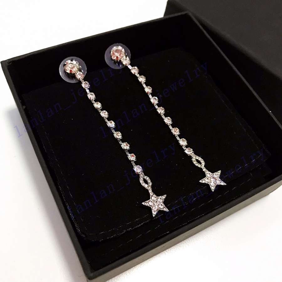 L1-C11 Long Diamond Star Pendant Stud Designer Earrings 925 Silver Needle Classic Letter With Box
L1-C11 Long Diamond Star Pendant Stud Designer Earrings 925 Silver Needle Classic Letter With Box