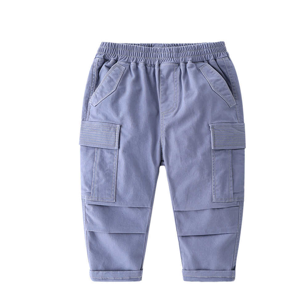 Mudkingdom Toddler Boys Cargo Long-Pants Fashion Solid Elastic-Waist Autumn 210615
