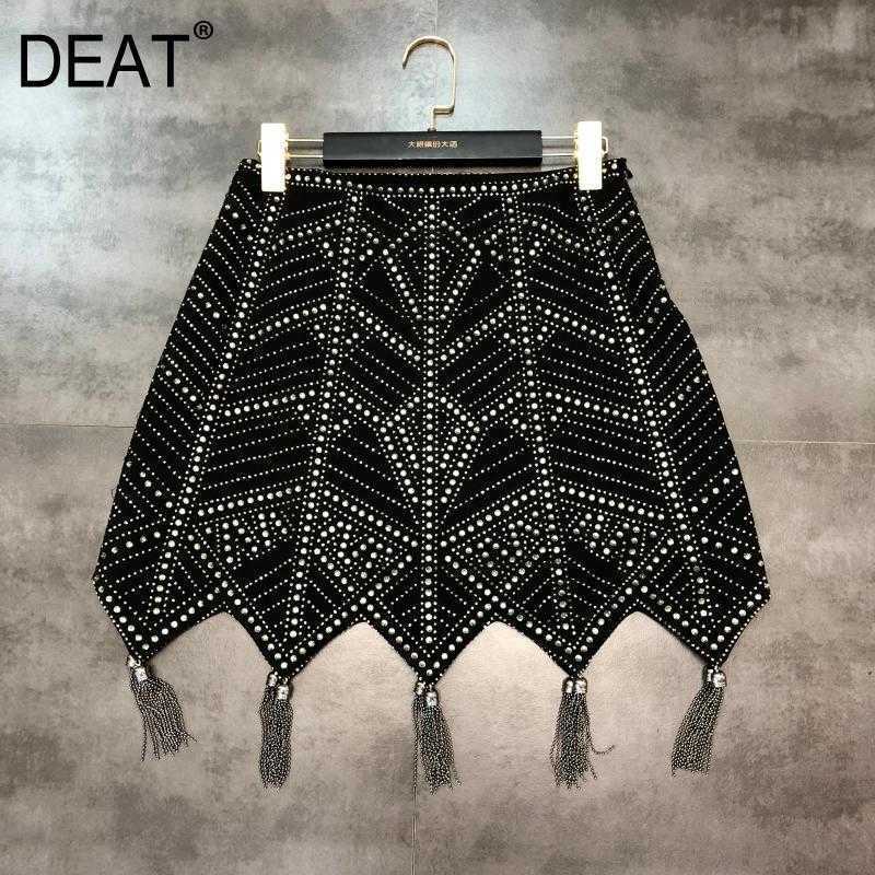 DEAT Arrivals Autumn Summer Black Diamonds Tassel Skirt Pattern Drill Chain Fringed Women MH177 210709
DEAT Arrivals Autumn Summer Black Diamonds Tassel Skirt Pattern Drill Chain Fringed Women MH177 210709