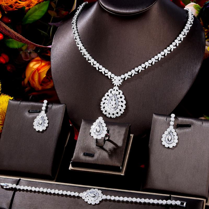 Earrings & Necklace GODKI Lovely Waterdrop 4PCS African Bridal Zirconia CZ Jewelry Sets For Women Wedding Dubai Nigeria Crystal Party Set, Silver
Earrings & Necklace GODKI Lovely Waterdrop 4PCS African Bridal Zirconia CZ Jewelry Sets For Women Wedding Dubai Nigeria Crystal Party Set, Silver