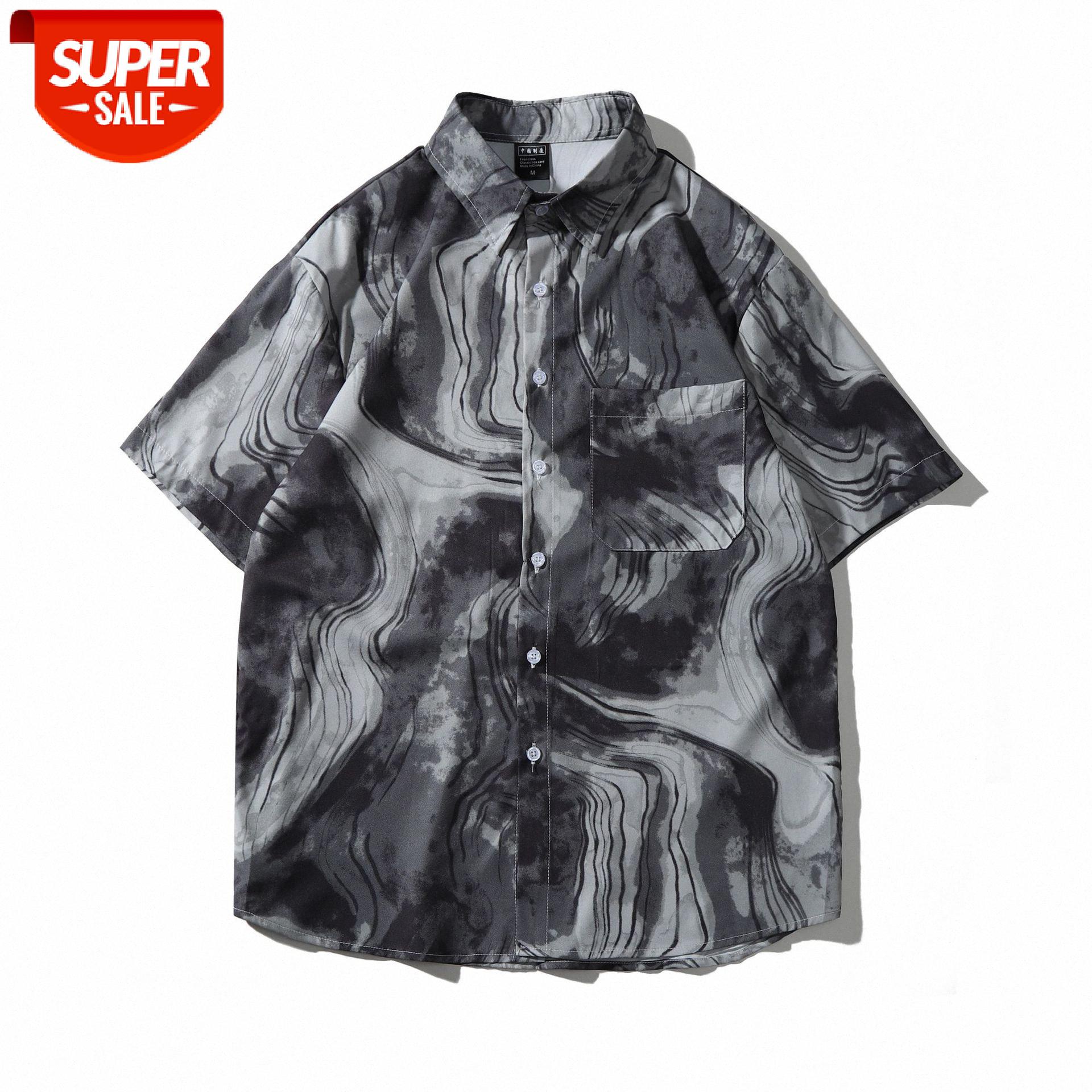 Retro shirt short-sleeved loose men's tie-dye ink painting print casual half-sleeved #Y13b, White;black
Retro shirt short-sleeved loose men's tie-dye ink painting print casual half-sleeved #Y13b, White;black