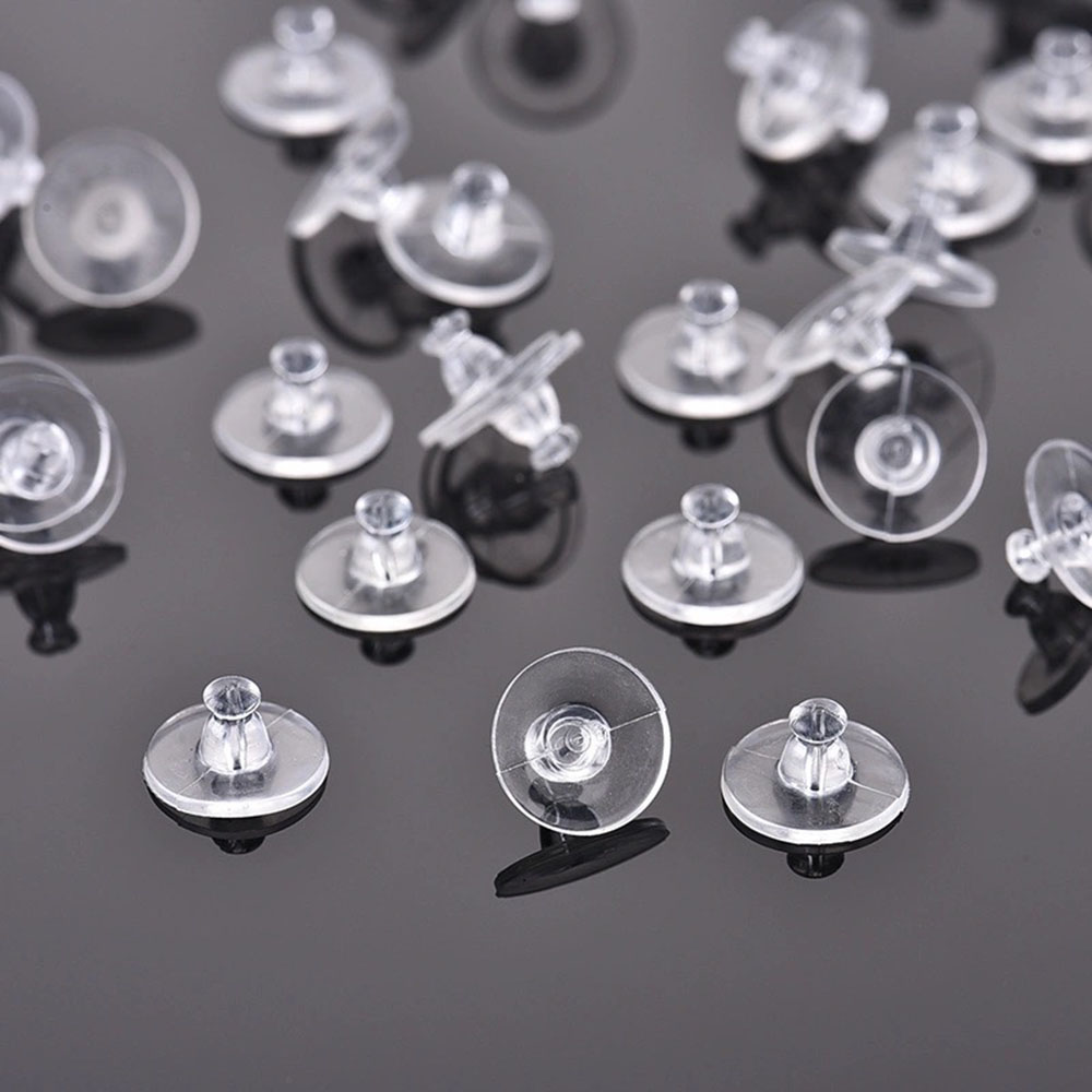 500pcs/lot Silicone Earring Backs Clear Rubber Earrings Back Earring Safety Back Stopper Clutch Ear Locking with Pad Wholesale Price