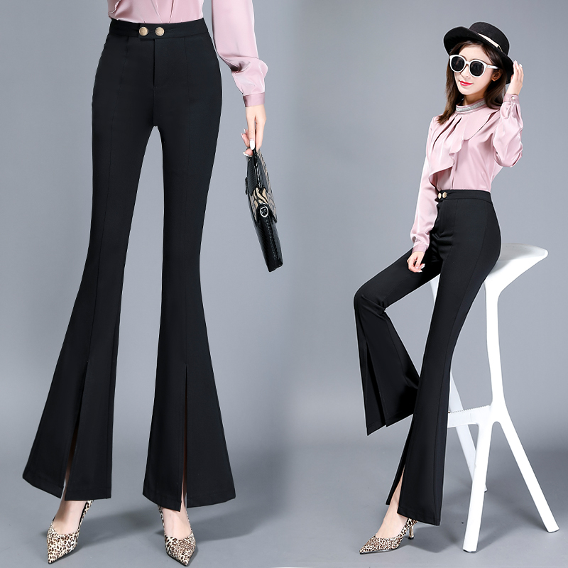 Women Office Ladies Suit Pants Spring Summer Woman Long Trousers pantalon femme Flare Wide-leg pants 210514