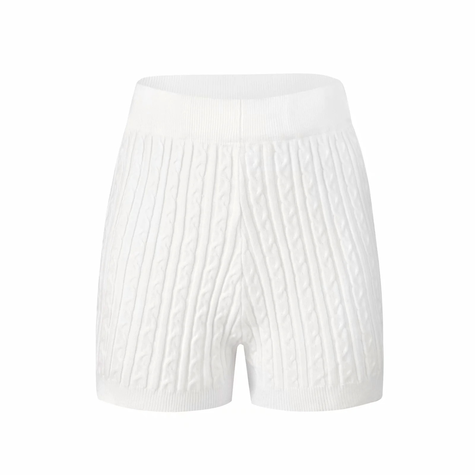 Nomikuma Knitted Twisted Women Shorts Causal Solid Stretch High Waist Bottoms Autumn Winter Fashion Sweater Short 6C891 210427
