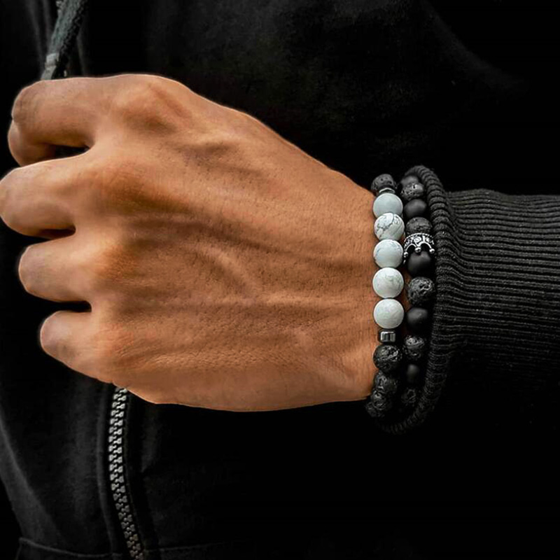 8mm Lava stone beads Men Crown bracelet s/set handmade mens jewelry pulseras bracelets homme bijoux hippie armband bileklik, Black
8mm Lava stone beads Men Crown bracelet s/set handmade mens jewelry pulseras bracelets homme bijoux hippie armband bileklik, Black