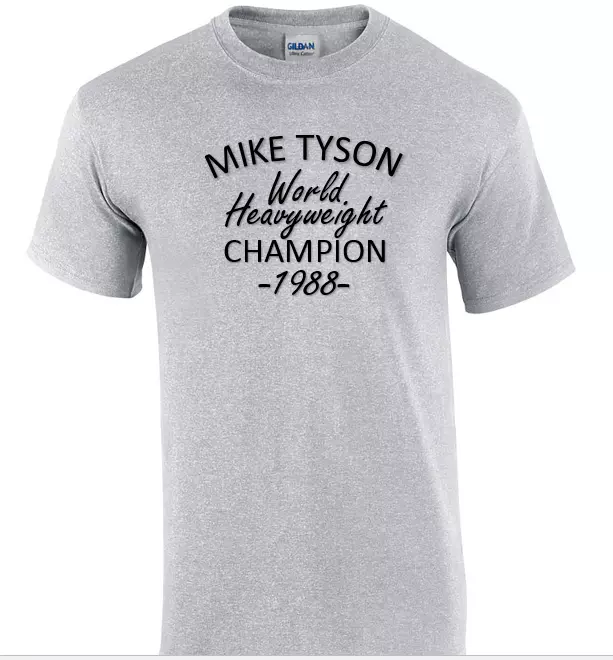 MIKE TYSON HW Heavyweight CHAMP Shirt 88 1988 Sport Gray Cotton T-Shirt Retro, White;black
MIKE TYSON HW Heavyweight CHAMP Shirt 88 1988 Sport Gray Cotton T-Shirt Retro, White;black