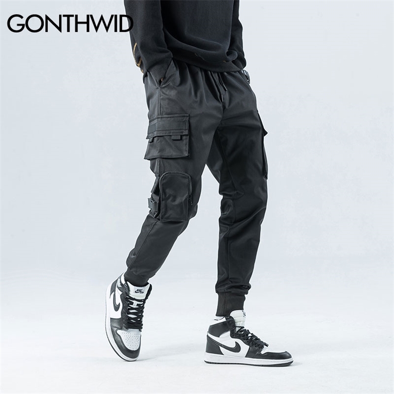 GONTHWID Side Zipper Pockets Cargo Harem Joggers Pants Men Hip Hop Casual Harajuku Streetwear Sweatpant Trousers Male 210810