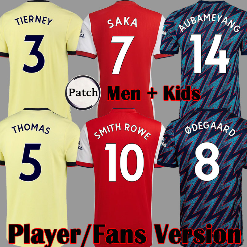 

Fans Player version 21 22 soccer jerseys Gunners 2021 2022 SMITH ROWE TAVARES jersey PEPE SAKA THOMAS TIERNEY football shirt ODEGAARD WHITE Men kit Kids Equipment, Kids home