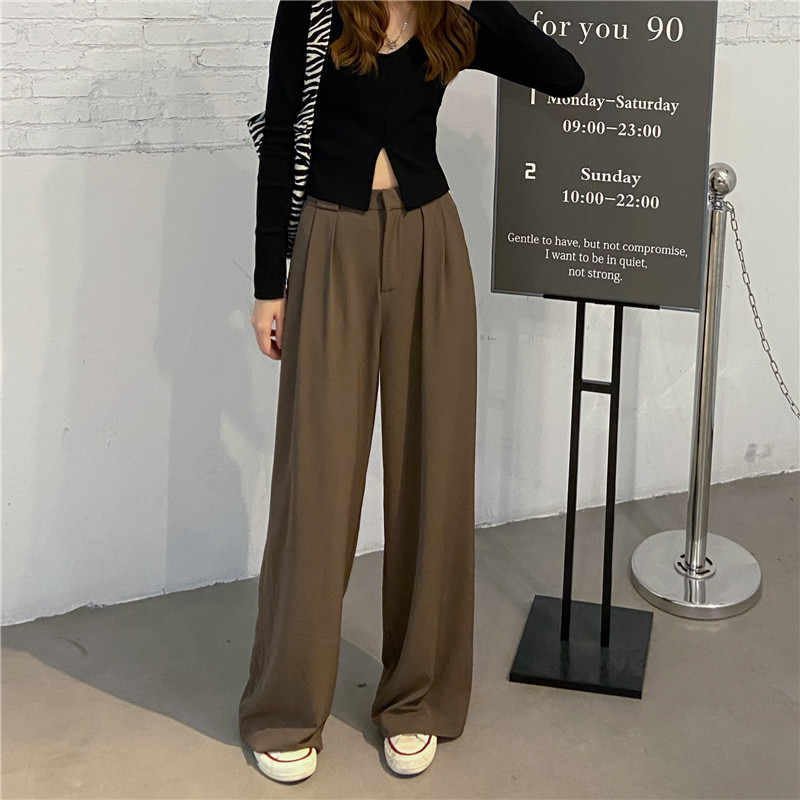 Nomikuma Causal Solid Women Suit Pants Korean High Waist Elegant Long Trousers Autumn Work Wear Straight Pants New 6C640 210427