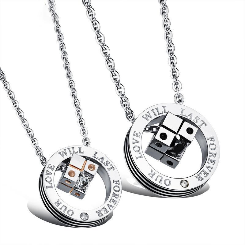 Pendant Necklaces Korean Style Fashion Stainless Steel Chain Couple Necklace Color Love Cube Set Zircon Pendants Valentine'S Day Present Jew, Silver
Pendant Necklaces Korean Style Fashion Stainless Steel Chain Couple Necklace Color Love Cube Set Zircon Pendants Valentine'S Day Present Jew, Silver