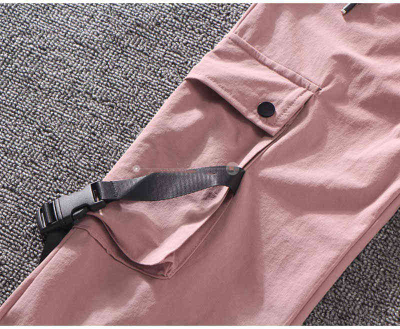 Autumn Streetwear embroidery Cargo Pants Women Harajuku BF Loose Big Pocket Hearm High Waist Female Trousers 211115