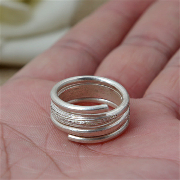 High quality 925 sterling silver wapped wire band rings American Europe antique handmade designer punk gothic Luxury jewelry accessories gifts