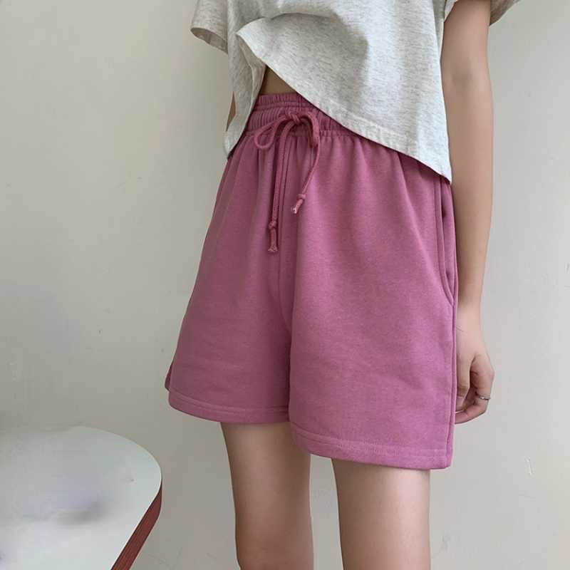 Korean Chic Solid Women Shorts Causal Straight Bottoms Summer Short Feminimos Pantalones Cortos De Mujer 6H259 210603