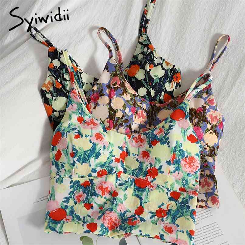 Floral Print Camis Women Sexy Backless Back Elastic Casual Korean Clothes Summer Fashion Short Tank Top Yellow 210607, Blue purple
Floral Print Camis Women Sexy Backless Back Elastic Casual Korean Clothes Summer Fashion Short Tank Top Yellow 210607, Blue purple