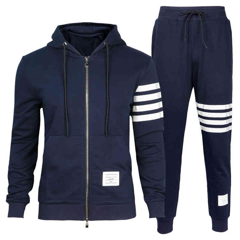 2021 Men's Zipper Hoodies Casual Set Man Tracksuits with Mercerized Cotton Material Thom Clothing Brown Male Big Size 110kg, Navy blue tracksuit
2021 Men's Zipper Hoodies Casual Set Man Tracksuits with Mercerized Cotton Material Thom Clothing Brown Male Big Size 110kg, Navy blue tracksuit