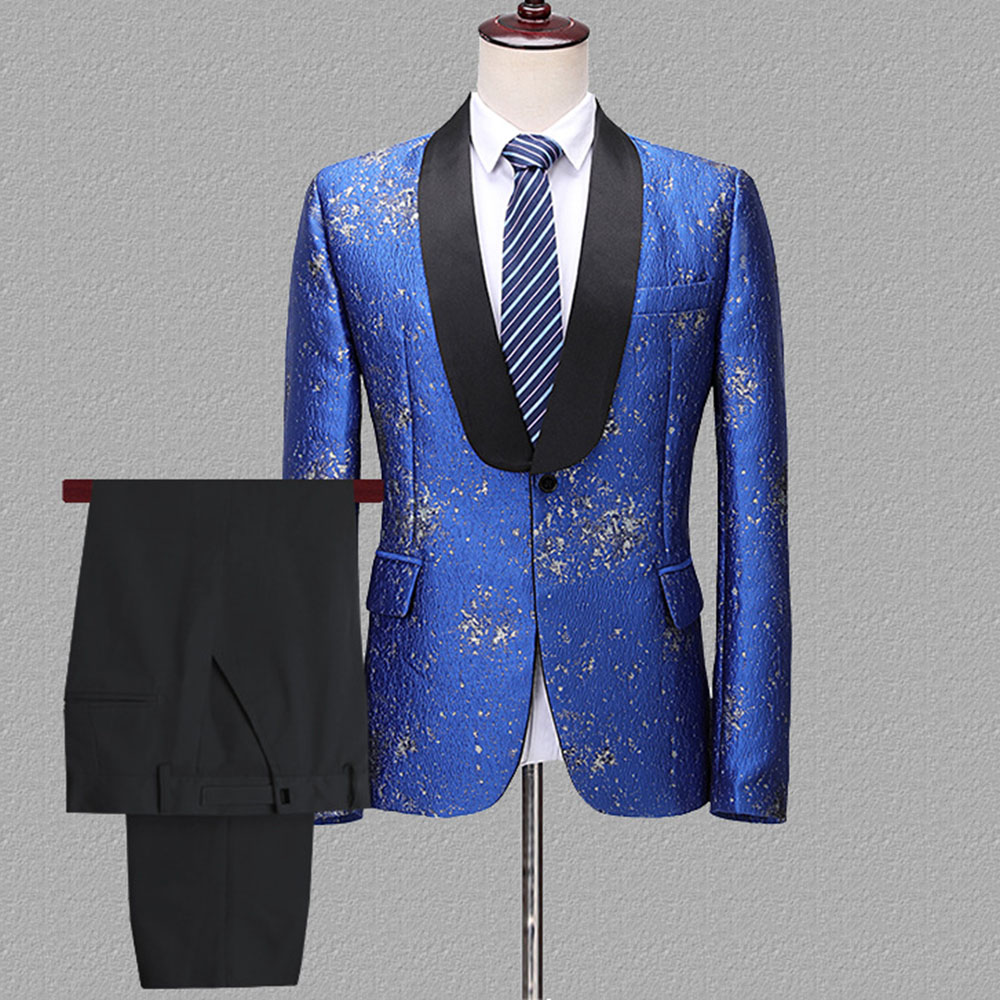 Three-Pieces Men Suits Nightclub Bar tuxedos Slim Fit Groom Party Coat Tailored Night Performance singer Work Wear Wedding Suit