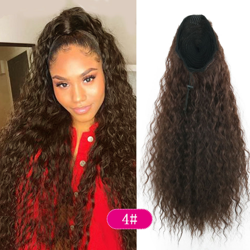 Drawstring Puff Long Kinky Afro Curly Ponytail human African American Brazilian remy Hair Extension Ponytails Clip in Hairpiece 160g 4colors diva1