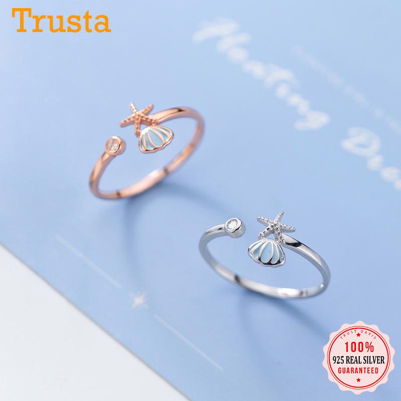 Cluster Rings Trustsdavis Real 925 Sterling Silver Fashion Sea Shells Cocktail Opening Ring For Women Wedding Birthday Present Jewelry DA216
Cluster Rings Trustsdavis Real 925 Sterling Silver Fashion Sea Shells Cocktail Opening Ring For Women Wedding Birthday Present Jewelry DA216
