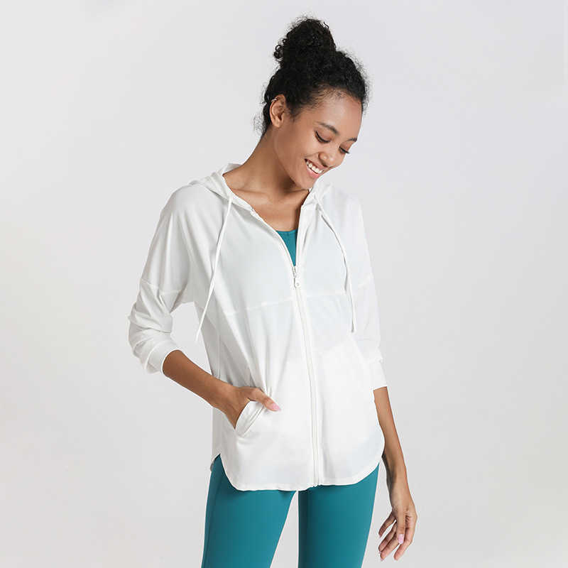 Loose Fitness Yoga Jacket Gym Clothes Women Hooded Zipper Cardigan Long Sleeve Sports Top Women's Coat match for Leggings Pants, White
Loose Fitness Yoga Jacket Gym Clothes Women Hooded Zipper Cardigan Long Sleeve Sports Top Women's Coat match for Leggings Pants, White