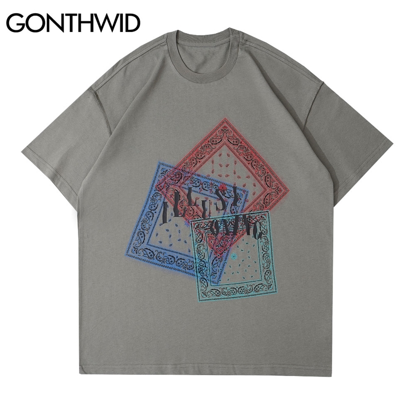 Tees Shirts Hip Hop Bandana Paisley Square Print Streetwear T-Shirts Men Harajuku Hipster Short Sleeve Cotton Tops 210602, White
Tees Shirts Hip Hop Bandana Paisley Square Print Streetwear T-Shirts Men Harajuku Hipster Short Sleeve Cotton Tops 210602, White