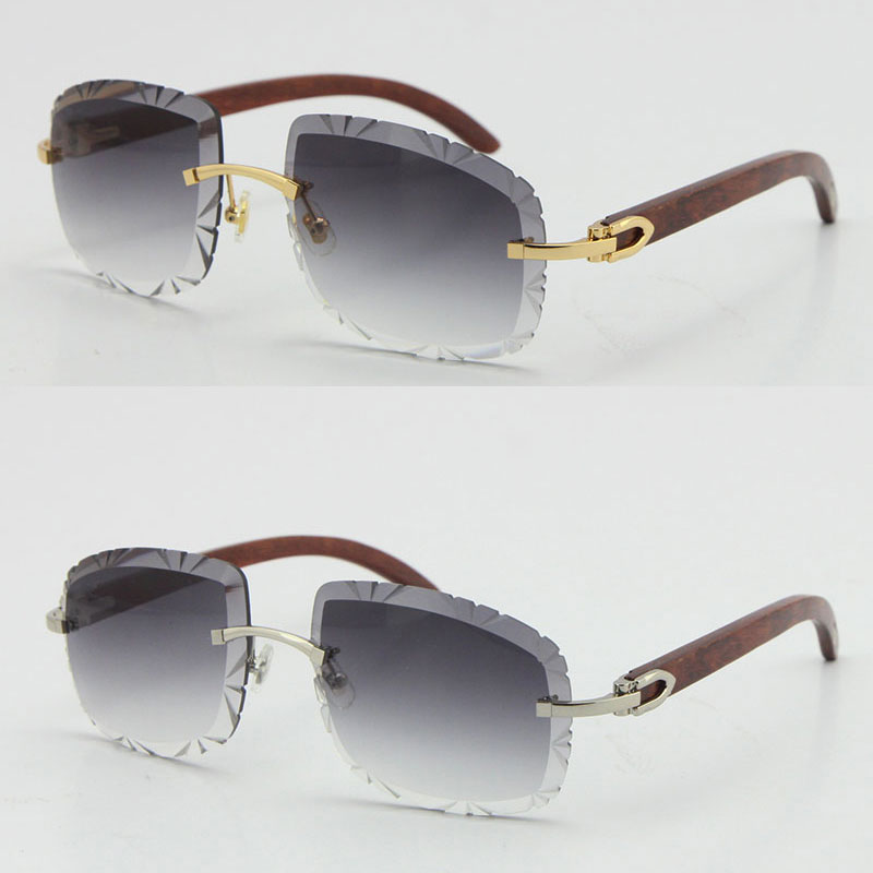 Wholesale Rimless Wood Carved lens Sunglasses for women Vintage Limited Wooden Trimming Len 18K Gold metal frame Sun glasses Unisex Silver UV400 male and female
Wholesale Rimless Wood Carved lens Sunglasses for women Vintage Limited Wooden Trimming Len 18K Gold metal frame Sun glasses Unisex Silver UV400 male and female