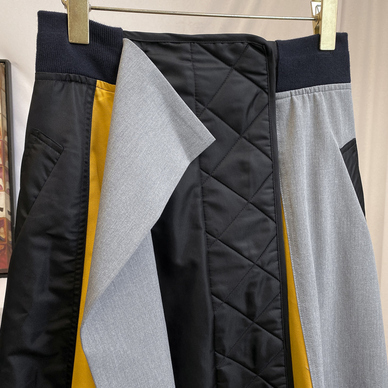 VGH Patchwork Hit Color Skirt For Women High Waist Asymmetrical Loose Large Size Streetwear Skirts Female Fashion New Style 210421