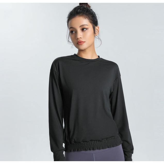 lu-1288 Yoga Wear Long Sleeve Women's Loose Quick-drying Breathable High Elastic Fashion European and American Fitness Sports Sweater Clothes with Brand Logo, White
lu-1288 Yoga Wear Long Sleeve Women's Loose Quick-drying Breathable High Elastic Fashion European and American Fitness Sports Sweater Clothes with Brand Logo, White