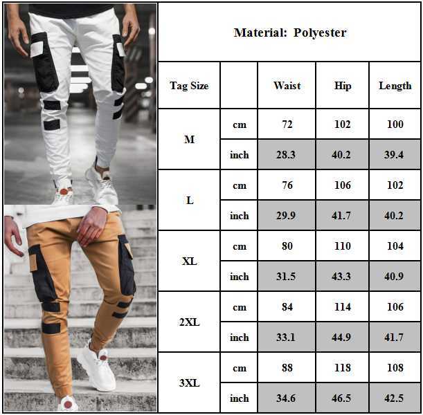 Mens Cargo Trousers Slim Fit Jogging Joggers Combat Works Tracksuits Bottom Pant 210930