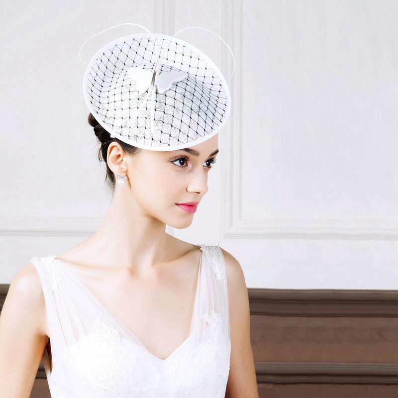 Stingy Brim Hats Lady Fedoras Hat Black Stripe Ladies Weddings Dress With Veil Women Summer Elegant Party Caps B-8162, White
Stingy Brim Hats Lady Fedoras Hat Black Stripe Ladies Weddings Dress With Veil Women Summer Elegant Party Caps B-8162, White