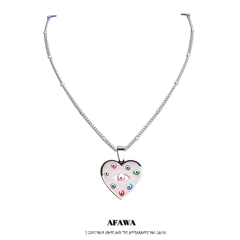 Pendant Necklaces Eyes Stainless Steel Islam Colorful Heart Turkey Eye Chain Silver Color Jewelry Colgante Corazon 5227S01
Pendant Necklaces Eyes Stainless Steel Islam Colorful Heart Turkey Eye Chain Silver Color Jewelry Colgante Corazon 5227S01