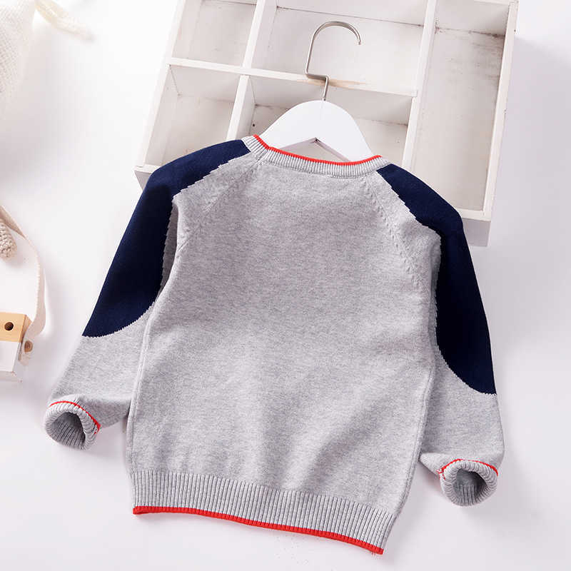 Boys Sweater 2021 Spring Autumn Baby Knitted Sweaters Jumper Children Letter Color Matching Toddler Pullover Kids Clothes 2-7y Y1024