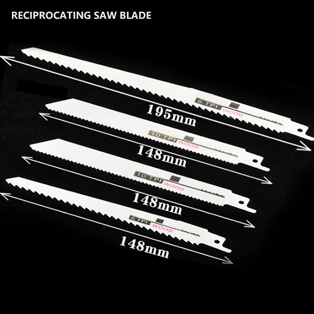 4pcs Reciprocating Saw Blade Set High Carbon Steel Saber Saw For Wood Metal Cutting Power Tools Accessories Woodworking Tools