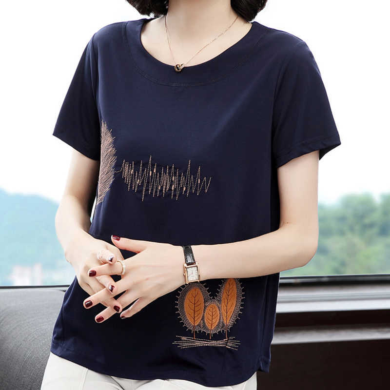 Summer Tops Embroidery Geometric T-Shirt Cotton T Women Casual Plus Size Tshirt Female Short Sleeve Tee Femme 210615, Brick red
Summer Tops Embroidery Geometric T-Shirt Cotton T Women Casual Plus Size Tshirt Female Short Sleeve Tee Femme 210615, Brick red