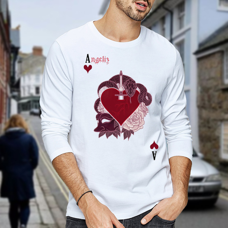 spring and autumn new men's long sve t-shirt men's casual youth loose and handsome cotton round neck, White;black
spring and autumn new men's long sve t-shirt men's casual youth loose and handsome cotton round neck, White;black