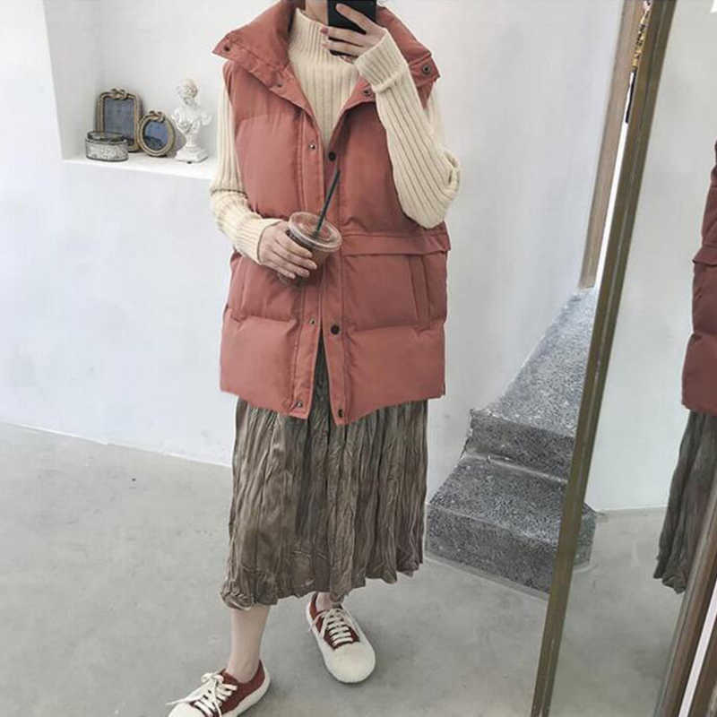 Sister Fara Winter Sleeveless Vest Women Warm Plus Size Down Cotton Padded Jacket Female Veats Waistcoat 210819