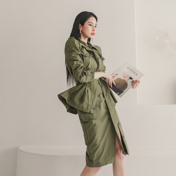 High quality Autumn women's two-piece set Elegant temperament ladies Slim Office Outwears + Waist OL skirt Female Suit 210519