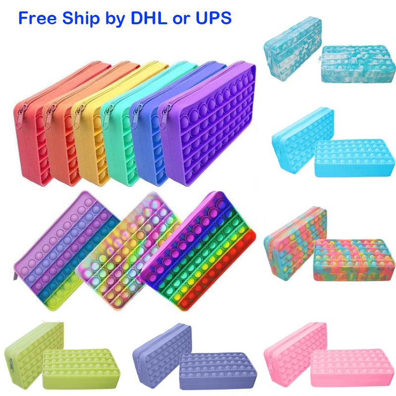 New Rainbow Fidget Toys Pencil case Colorful Pencils Bags Push Pop Bubble Children Stress Relief Squeeze Toy Soft For Kids Student Gifts School
New Rainbow Fidget Toys Pencil case Colorful Pencils Bags Push Pop Bubble Children Stress Relief Squeeze Toy Soft For Kids Student Gifts School