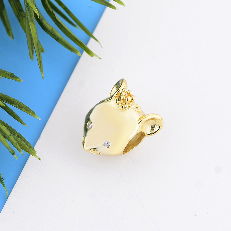 Fit Original Pandora Charm Bracelet Authentic 925 Sterling Silver Gold Animals OX Monkey Dog 12 Zodiac Beads For Making Berloque