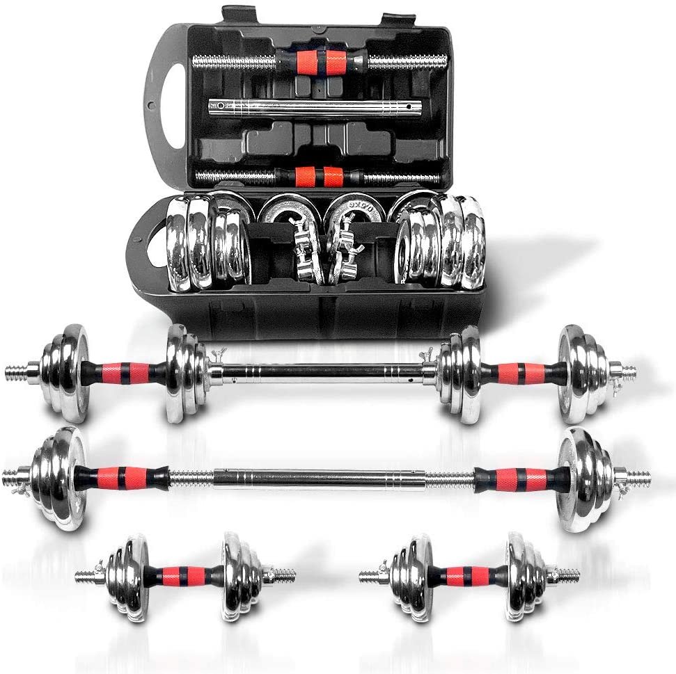 Adjustable Dumbbell Set Home Gym Cast Iron Barbell Sets with Carry Box 20kg Office Bedroom Workout Dumbbells for Men and Women(The logistics price Pls