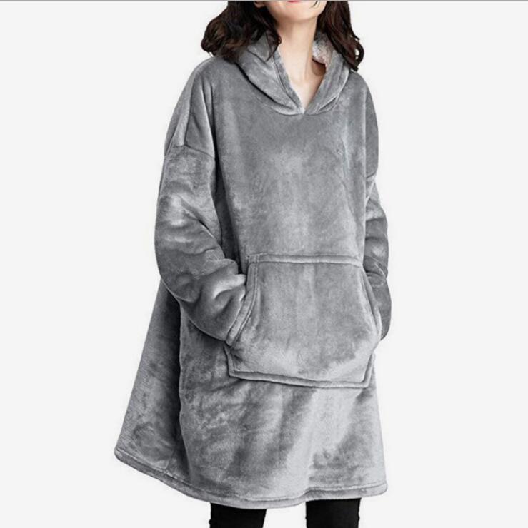 Men's and women's home Sleepwear, lazy clothes, comfortable, loose, cold warm thickened nightgown, hooded fleece Wearable Blanket cold-proof clothing, Gray
Men's and women's home Sleepwear, lazy clothes, comfortable, loose, cold warm thickened nightgown, hooded fleece Wearable Blanket cold-proof clothing, Gray