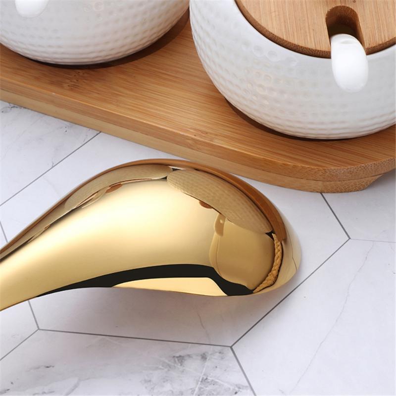 Spoons Large Soup Stainless Steel Ladle Rice Serving Spoon Gold Kitchen Cooking Table Utensil