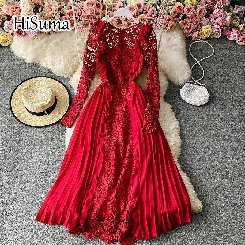 Casual Dresses 2021 Spring Women O-neck Long Sleeve Lace Stitching Chiffon Ruffles A-line Fairy Dress Female Chic Elegant Party, Black
Casual Dresses 2021 Spring Women O-neck Long Sleeve Lace Stitching Chiffon Ruffles A-line Fairy Dress Female Chic Elegant Party, Black