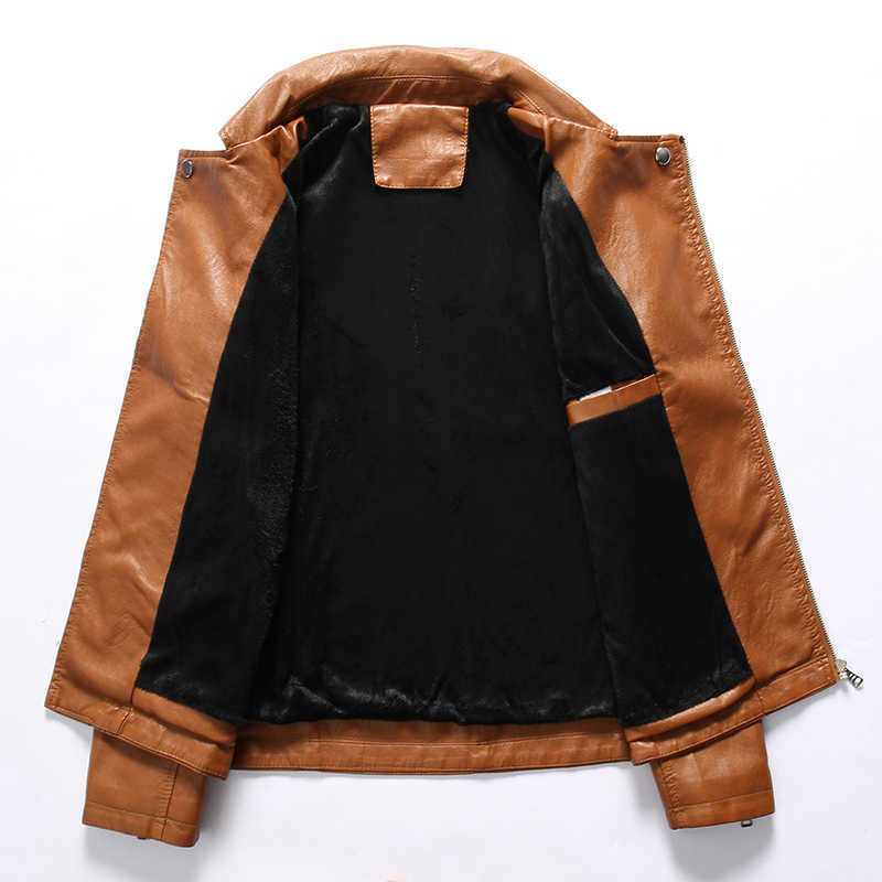 MANTLCONX Casual Motor Leather Jacket Coat Men Autumn Winter Fashion Vintage Warm Leather Jacket Men Windbreak Coat Man Slim Fit 211018