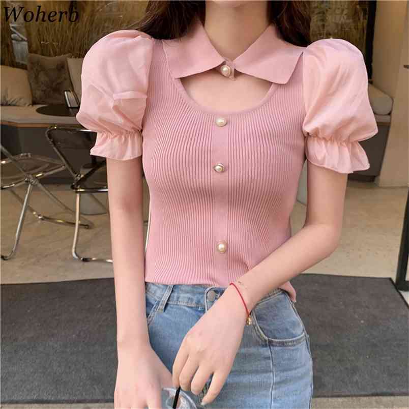Summer Knitted Crop Tops Pullovers Women Short Puff Sleeve Thin Fashion Solid Slim Ladies Jumpers Femme 210519, White
Summer Knitted Crop Tops Pullovers Women Short Puff Sleeve Thin Fashion Solid Slim Ladies Jumpers Femme 210519, White
