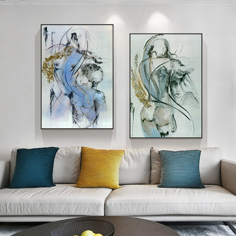 Dancing Lovers Abstract Oil Paintings Print on Canvas Art Posters And Prints Woman Back Modern Art Pictures Home Wall Decoration
