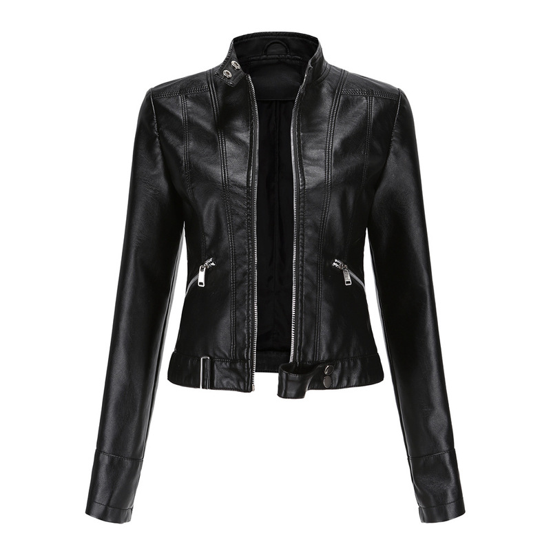 Spring and Autumn Pu Faux Leather Jacket Women's Black Purple Zipper Slim Short Locomotive, Black;brown
Spring and Autumn Pu Faux Leather Jacket Women's Black Purple Zipper Slim Short Locomotive, Black;brown